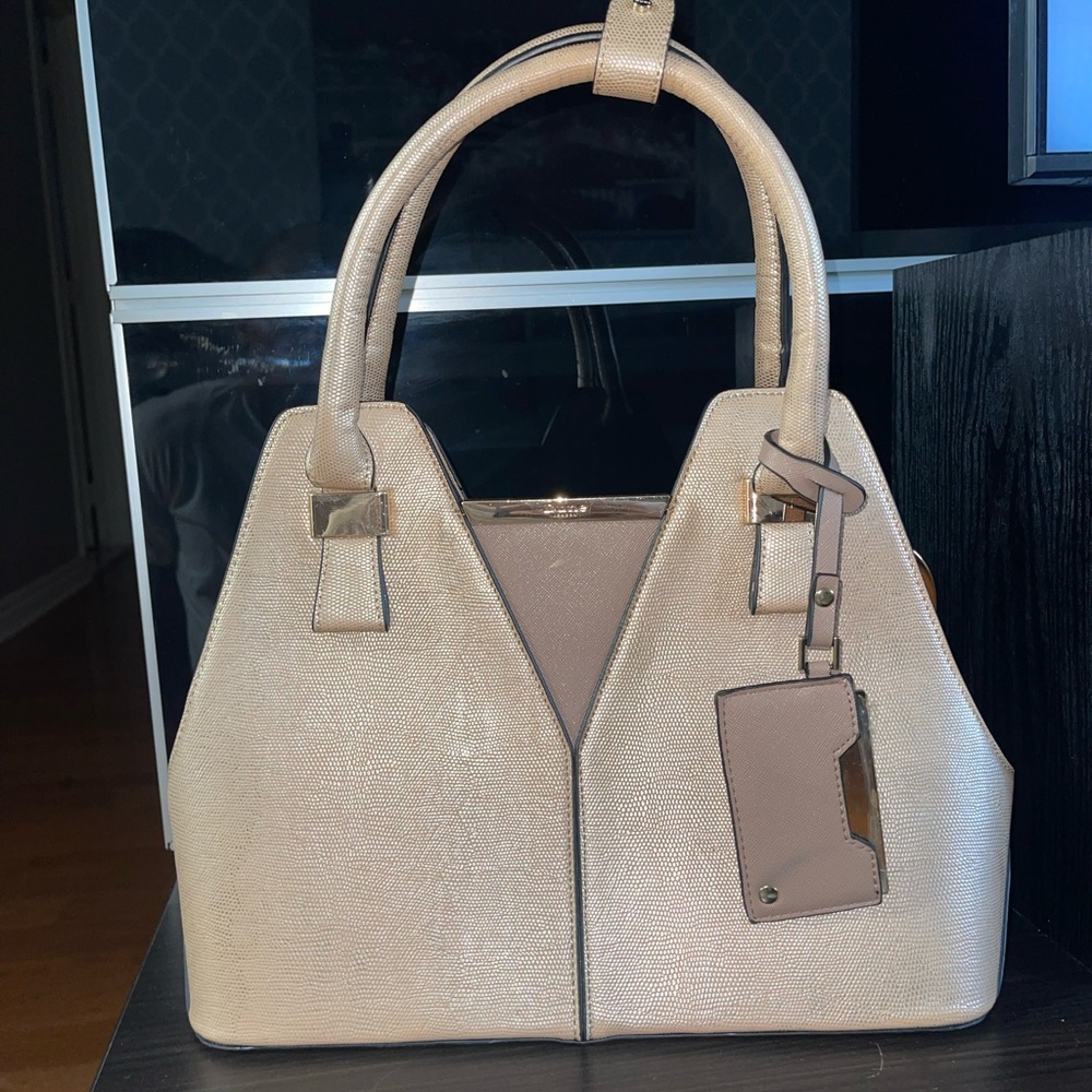 Dune London Cream and Tan Satchel